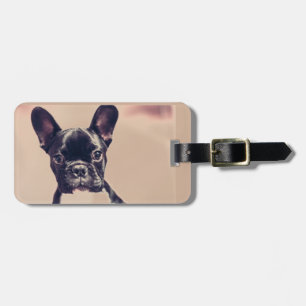 cute puppy luggage tag