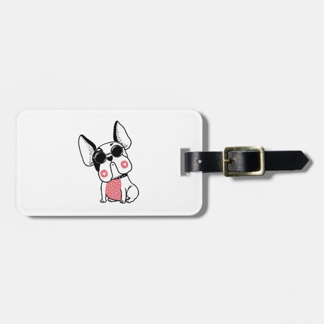 cute puppy luggage tag (Front Horizontal)