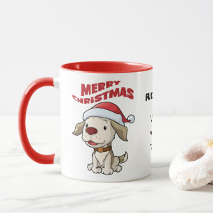 Cute puppy Merry Christmas custom Mug