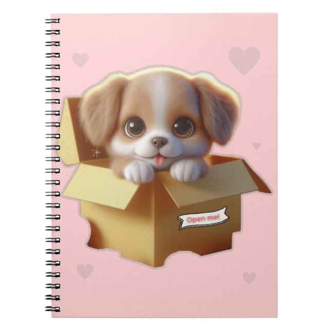 Cute Puppy Notebook | Kawaii Dog Journal (Front)