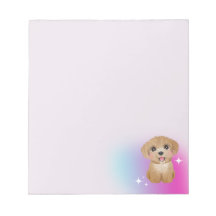 Cute Puppy Notepad with soft colour background