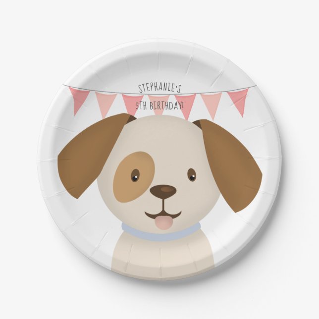 Cute Puppy Paper Plate (Front)