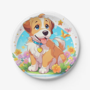 Cute Puppy Paper Plate