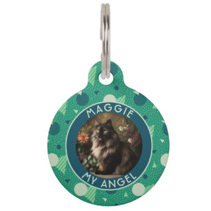 Cute Puppy Parent Gift Memphis Print Pet Tag