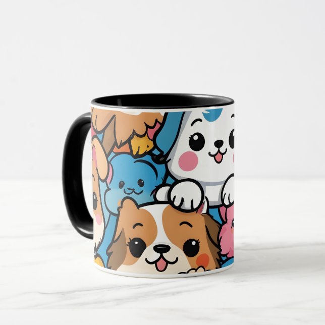  Cute puppy pattern mug cup (Front Left)
