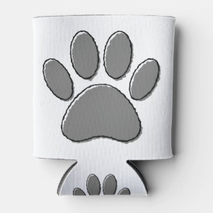 Cute Puppy Paw Drawing Can Cooler