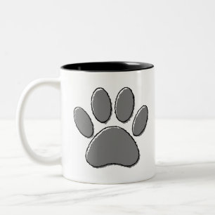 Cute Puppy Paw Drawing Two-Tone Coffee Mug