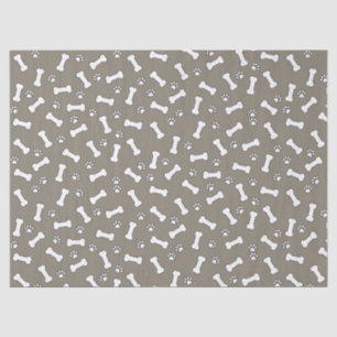 Cute Puppy Paw Prints and Bones New Dog Birthday Tissue Paper