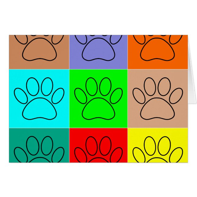Cute Puppy Paws In Squares (Front Horizontal)