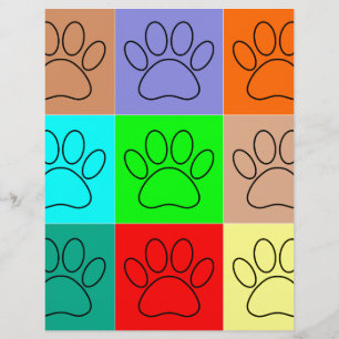 Cute Puppy Paws In Squares