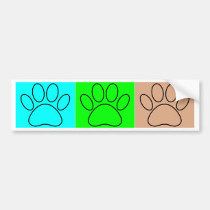 Cute Puppy Paws In Squares Bumper Sticker