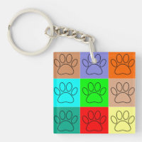 Cute Puppy Paws In Squares