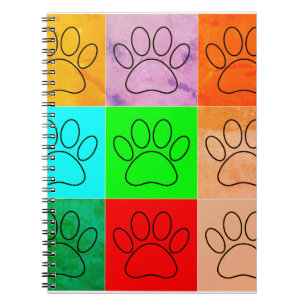 Cute Puppy Paws In Squares Notebook