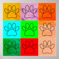 Cute Puppy Paws In Squares