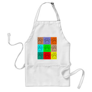 Cute Puppy Paws In Squares Standard Apron
