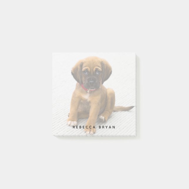 Cute Puppy Personalised Dog Lover Photo Post-it Notes (Front)