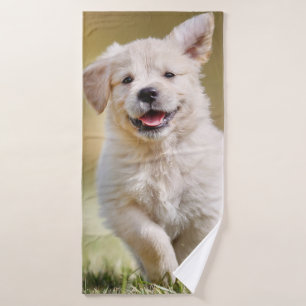 Cute Puppy Personalised Photo Dog Bath Towel