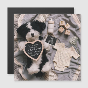 Cute Puppy plushie Pregnancy Announcement card