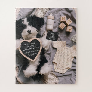 Cute Puppy plushie Pregnancy Announcement  Jigsaw Puzzle