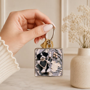 Cute Puppy plushie Pregnancy Announcement Key Ring
