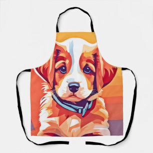 Cute Puppy Pop Art Apron