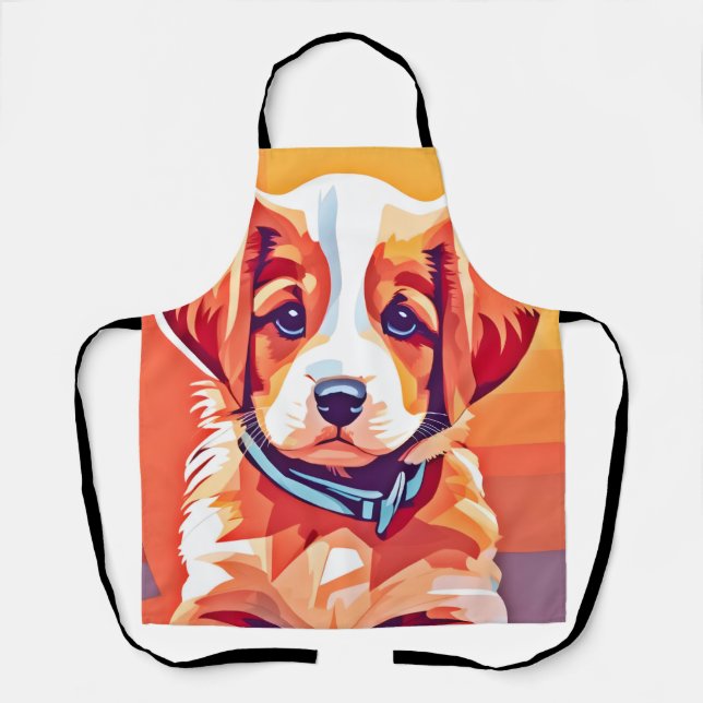 Cute Puppy Pop Art Apron (Front)