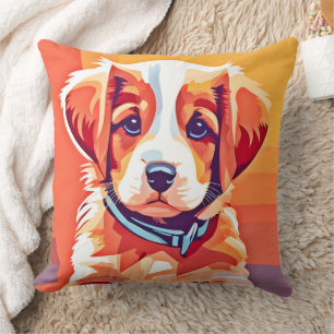 Cute Puppy Pop Art Cushion