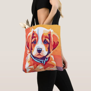 Cute Puppy Pop Art Tote Bag