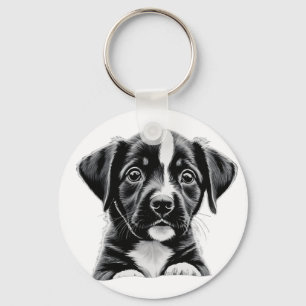 Cute Puppy Portrait Keychain – Adorable Dog Lover