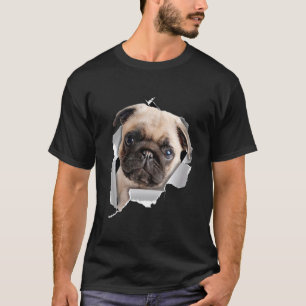 Cute Puppy Pug Dog Face Pug Dog T-Shirt