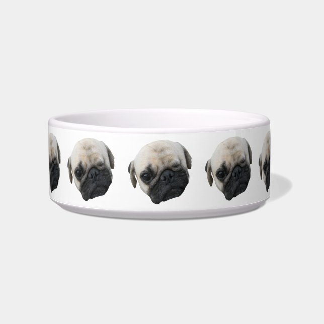 Cute Puppy Pug Dog Friend ... かわいい 子犬 Bowl (Front)