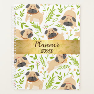 Cute Puppy Pug Personalised Planner