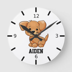Cute Puppy Round Clock