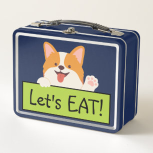 Cute Puppy School Buddy Personalised Metal Lunch Box