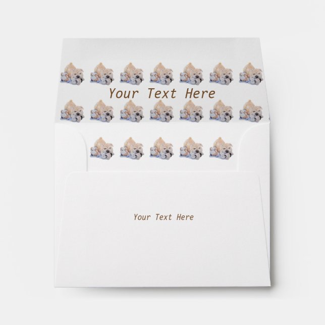 Cute puppy shar pei dog cuddling teddy envelopes (Back (Bottom))