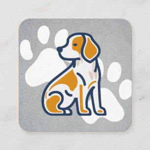 Cute Puppy Sitting   Doggy Paws Square Business Card