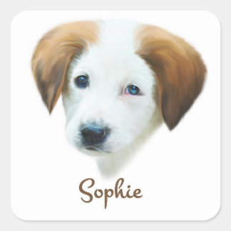 cute puppy "Sophie" Square Sticker