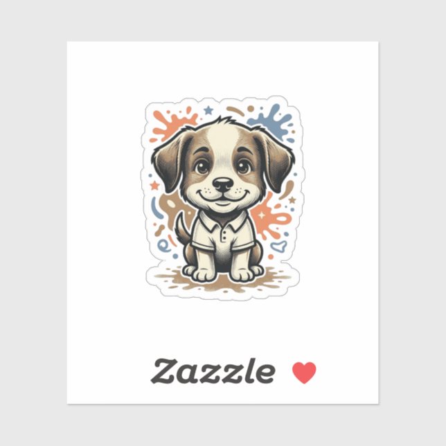 Cute Puppy Splash Engraving Vector Design_1 (Sheet)