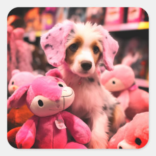 Cute Puppy Square Sticker