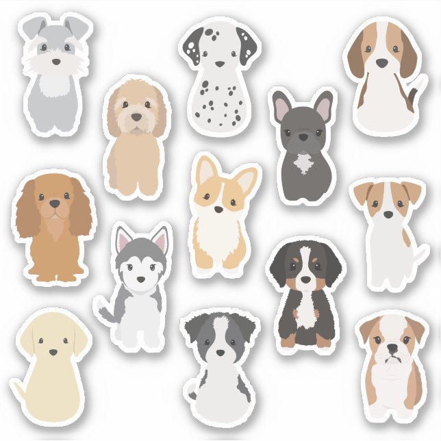 Cute Puppy Sticker Pack for Dog Lovers (Front)