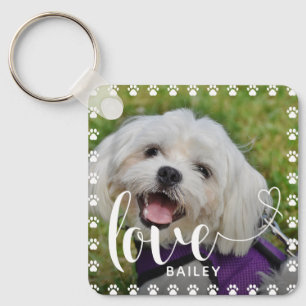Cute Puppy Valentines Day Pet Puppy Dog Photo Key Ring