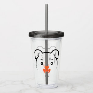Cute Puppy Wink Acrylic Tumbler