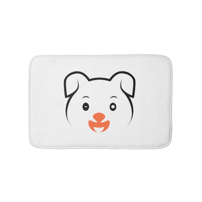 Cute Puppy Wink Bath Mat (Front)