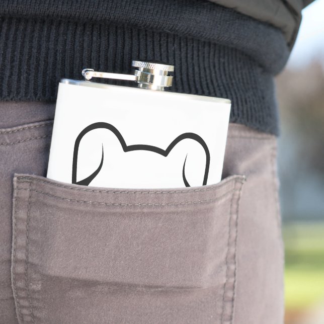 Cute Puppy Wink Hip Flask (In Situ)