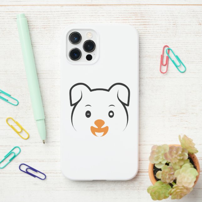 Cute Puppy Wink iPhone Case (On Desk)