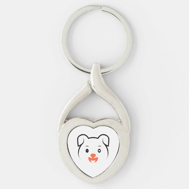 Cute Puppy Wink Key Ring (Front)