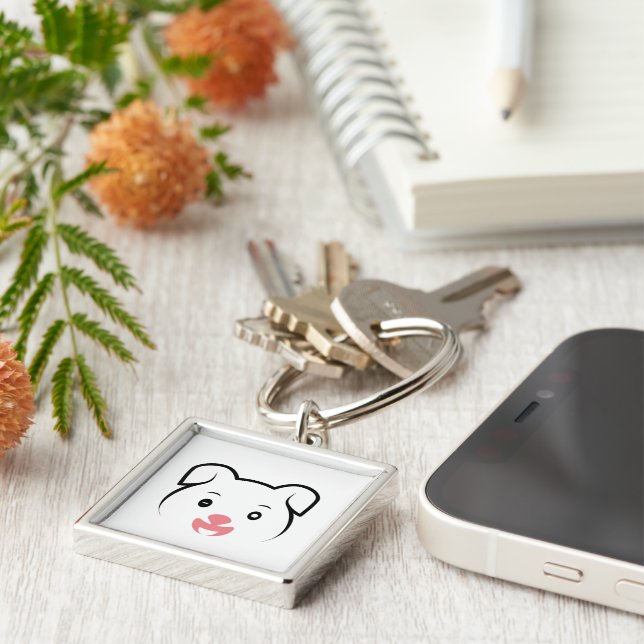 Cute Puppy Wink Key Ring (Side)
