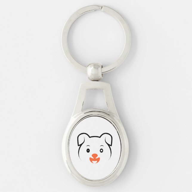 Cute Puppy Wink Key Ring (Front)