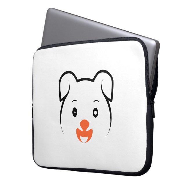 Cute Puppy Wink Laptop Sleeve (Front Left)