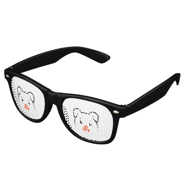 Cute Puppy Wink Retro Sunglasses (Angled)